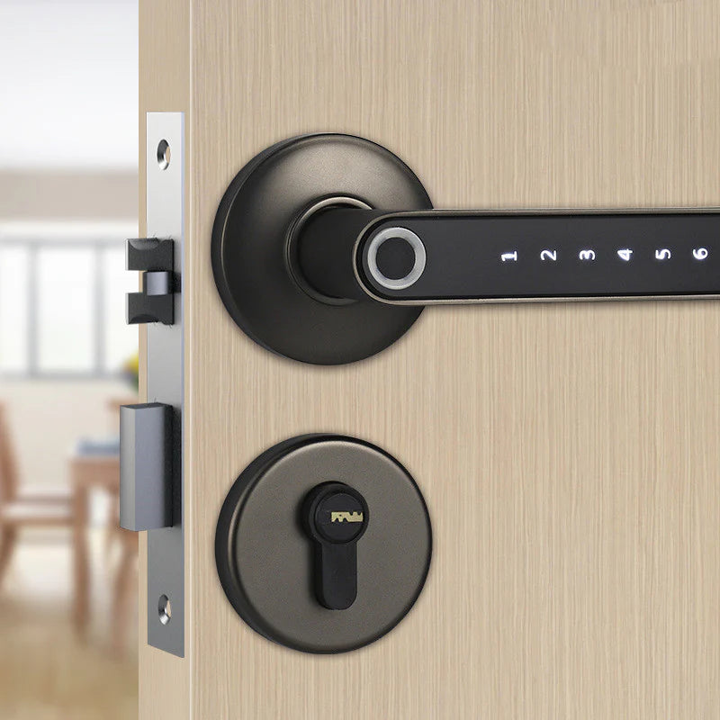 Intelligent Biometric Keyless Digital Door Lock Metal Secure Smart Handle for Residential Use