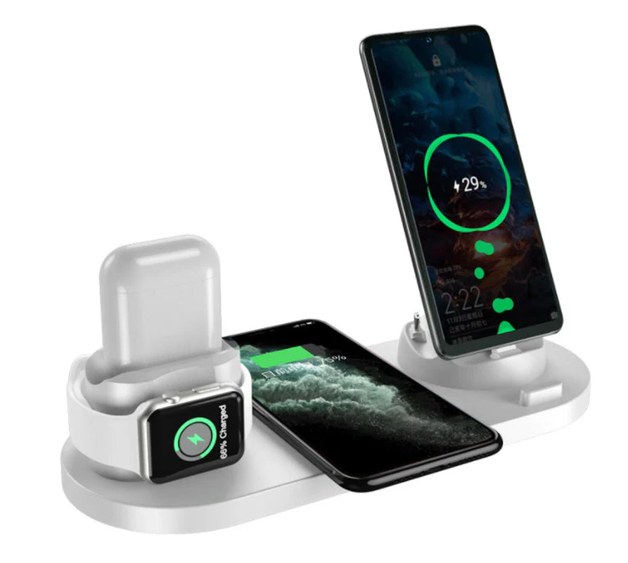 Multi Device Charging Hub 6 in 1 Wireless Dock Station