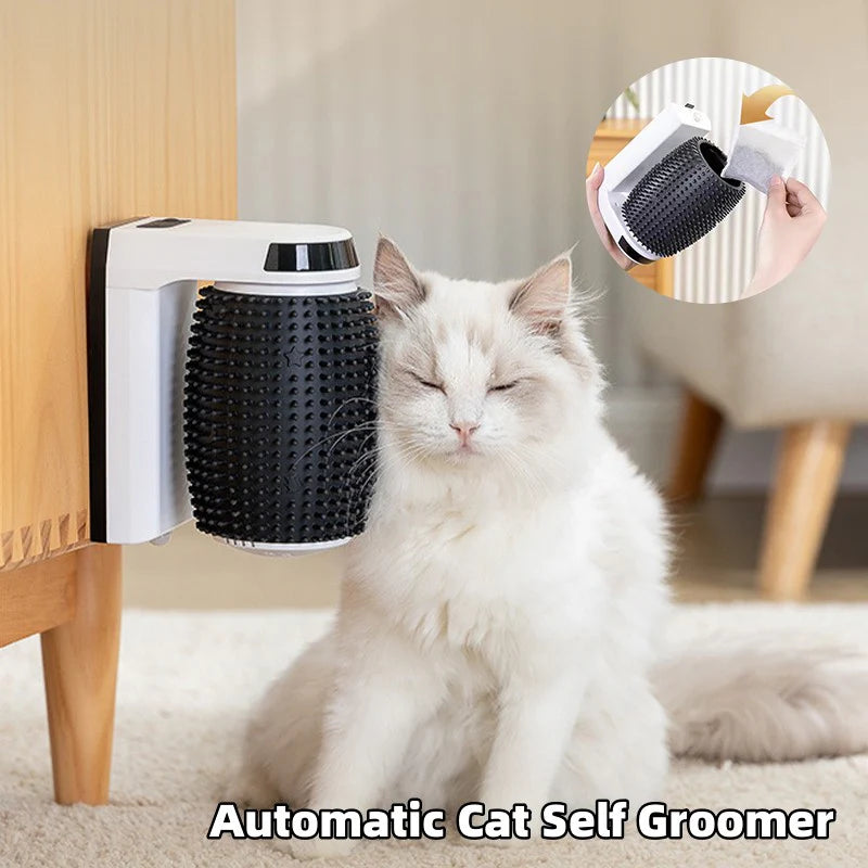 Pet Self-Cleaning Wall Brush Gentle Corner Scratcher Auto Grooming Tool