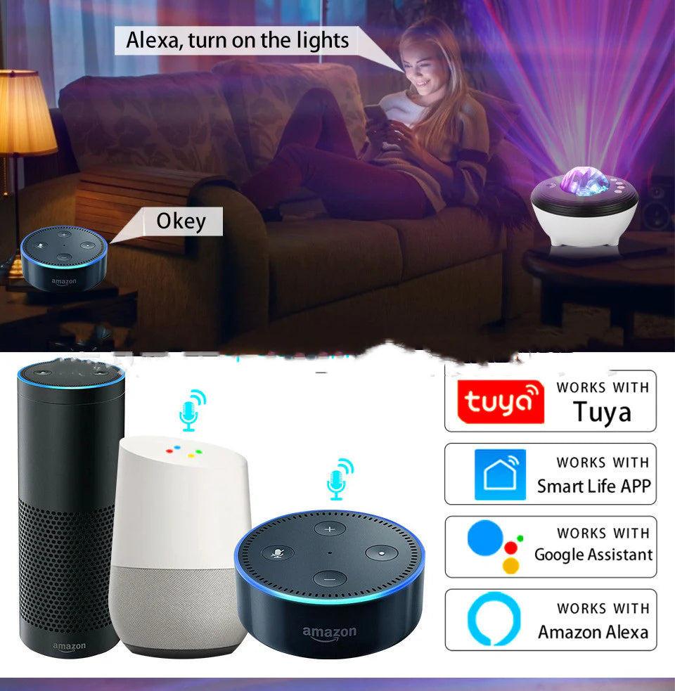 Smart Voice-Activated Aurora Projector Light