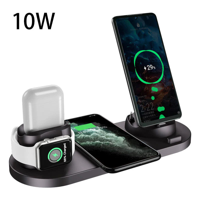 Multi Device Charging Hub 6 in 1 Wireless Dock Station