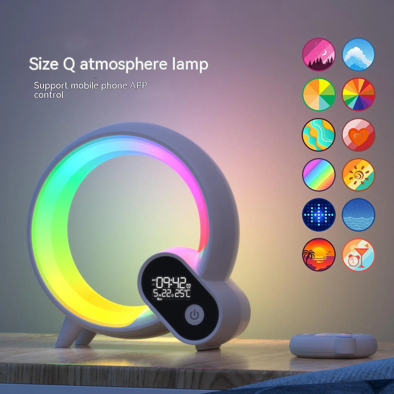 Q Light Analog Bluetooth Digital Alarm Clock Colorful Atmosphere