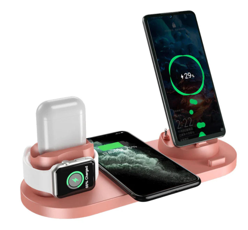 Multi Device Charging Hub 6 in 1 Wireless Dock Station