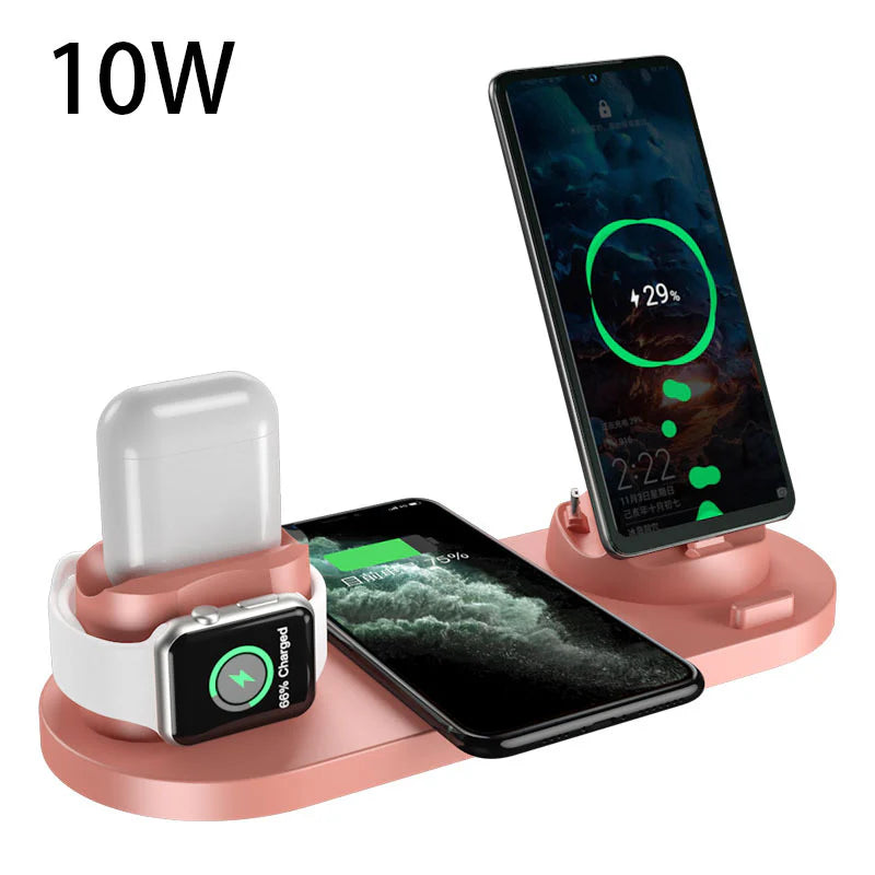 Multi Device Charging Hub 6 in 1 Wireless Dock Station