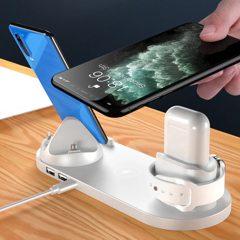 Multi Device Charging Hub 6 in 1 Wireless Dock Station