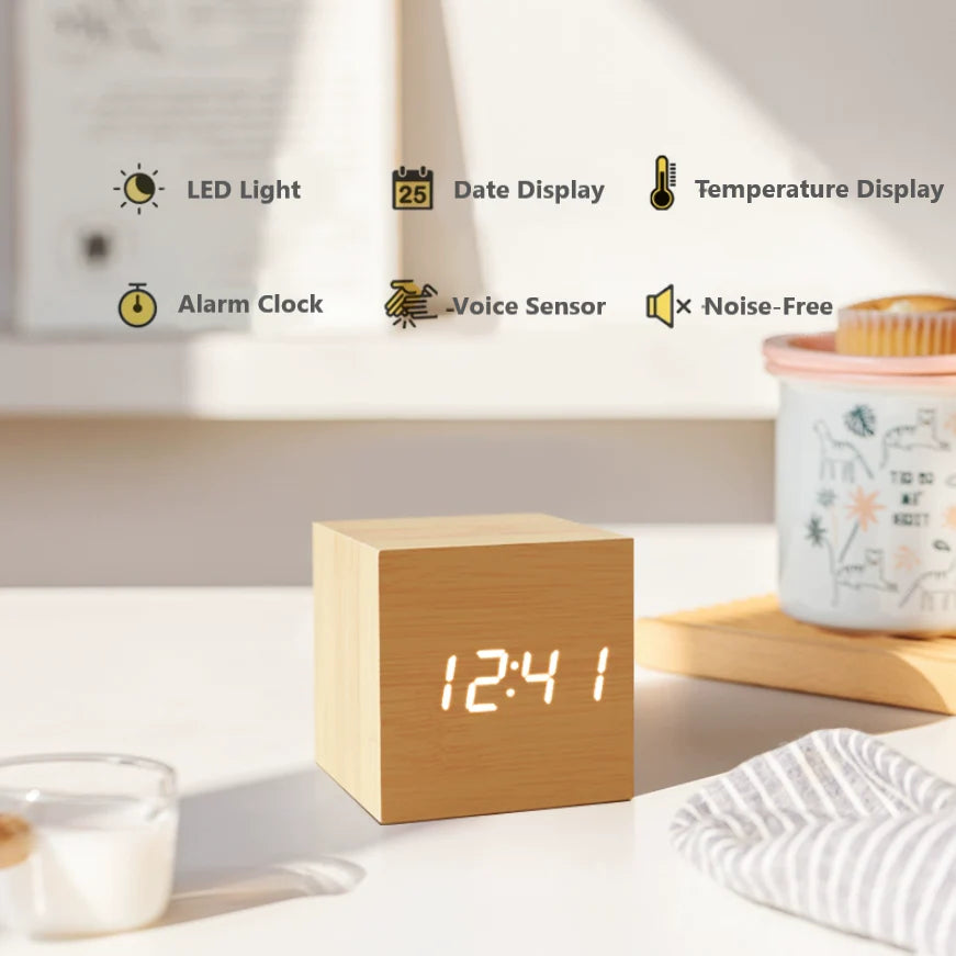 Alva Wooden Minimalist Table Clock