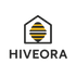 Hiveora logo with a beehive and honeycomb design on a white background