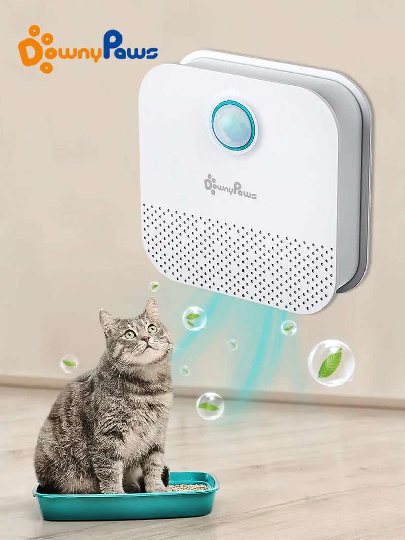 Downypaws Smart Cat Odor Purifier for Cats Litter Box and Air Cleaner Pets Deodorization